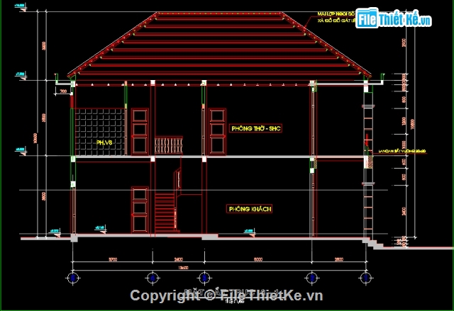 Biệt thự,bản vẽ biệt thự,bản vẽ nhà phố,nhà 10.5 x 17m